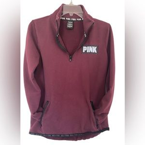 🛑Sold on another site🛑 Victoria Secret Pink plum color 1/4 zipper pullover